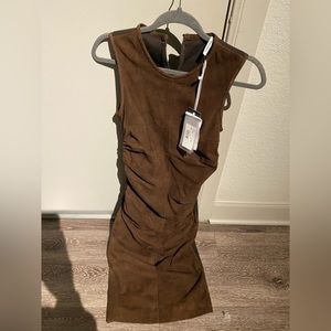 P.A.R.O.S.H. Dark brown suede dress
